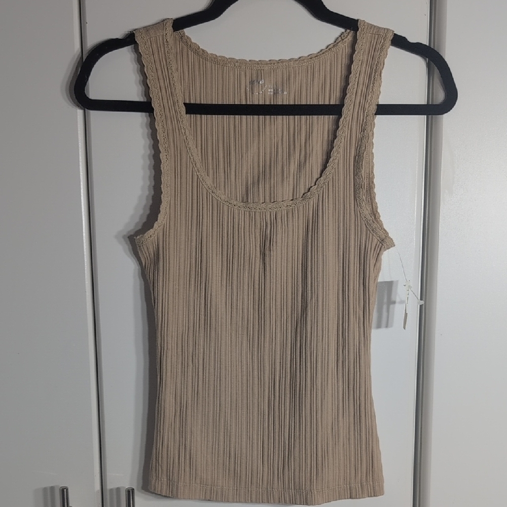 Aerie Tan Ribbed Tank Top